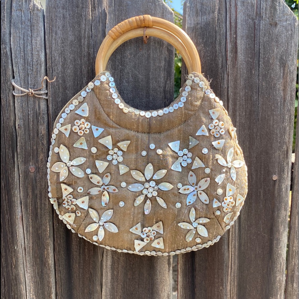 Coldwater Creek small bag w/embroidered shells